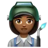 Woman Factory Worker: Medium-Dark Skin Tone Emoji 👩🏾‍🏭 image - WhatsApp style