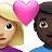Couple With Heart: Woman, Man, Medium-Light Skin Tone, Dark Skin Tone