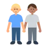 Men Holding Hands: Medium-Light Skin Tone, Medium Skin Tone Emoji 👨🏼‍🤝‍👨🏽 image - Tossface style