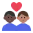 Couple With Heart: Man, Man, Dark Skin Tone, Medium Skin Tone