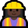 Woman Construction Worker: Dark Skin Tone Emoji 👷🏿‍♀️ image - Microsoft Windows 10 Segoe UI Emoji style