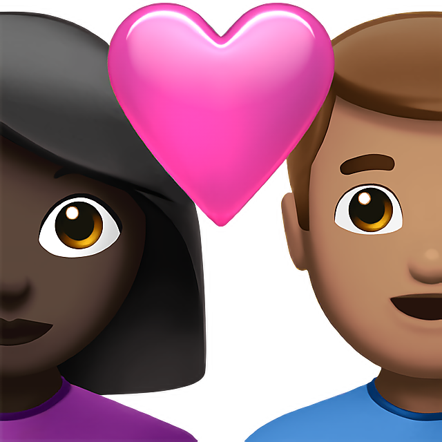 Couple With Heart: Woman, Man, Dark Skin Tone, Medium Skin Tone
