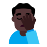 Man Facepalming: Dark Skin Tone Emoji 🤦🏿‍♂️ image - Microsoft Classic 2D style
