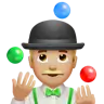 Man Juggling: Medium-Light Skin Tone Emoji 🤹🏼‍♂️ image - Apple style
