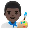Man Artist: Dark Skin Tone Emoji 👨🏿‍🎨 image - Google Noto Color style