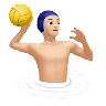 Man Playing Water Polo: Light Skin Tone Emoji 🤽🏻‍♂️ image - Apple style