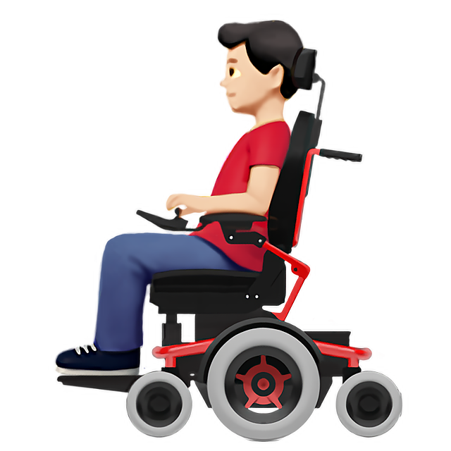 Man In Motorized Wheelchair: Light Skin Tone