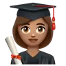 Woman Student: Medium Skin Tone Emoji 👩🏽‍🎓 image - WhatsApp style