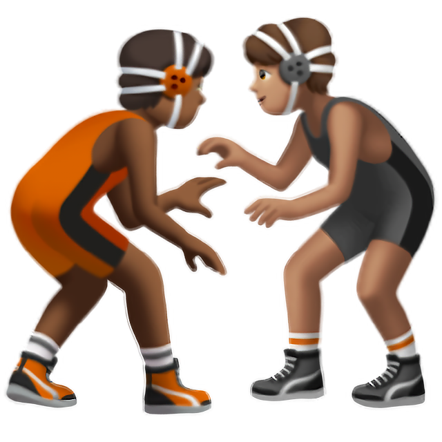 People Wrestling: Medium-Dark Skin Tone, Medium Skin Tone
