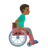 Man In Manual Wheelchair Facing Right: Medium-Dark Skin Tone