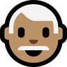 Man: Medium Skin Tone, White Hair Emoji 👨🏽‍🦳 image - Microsoft Windows 10 Segoe UI Emoji style