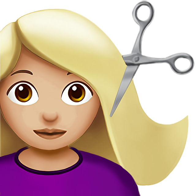 Woman Getting Haircut: Medium-Light Skin Tone
