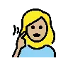 Deaf Woman: Medium-Light Skin Tone Emoji 🧏🏼‍♀️ image - OpenMoji style