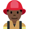 Man Firefighter: Dark Skin Tone Emoji 👨🏿‍🚒 image - Twitter / X (Twemoji) style