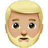Man: Medium-Light Skin Tone, Beard Emoji 🧔🏼‍♂️ image - Apple style