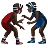 Men Wrestling: Dark Skin Tone