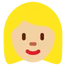 Woman: Medium-Light Skin Tone, Blond Hair Emoji 👱🏼‍♀️ image - Twitter / X (Twemoji) style