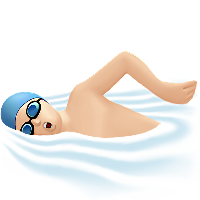 Man Swimming: Light Skin Tone