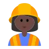 Woman Construction Worker: Dark Skin Tone Emoji 👷🏿‍♀️ image - Tossface style