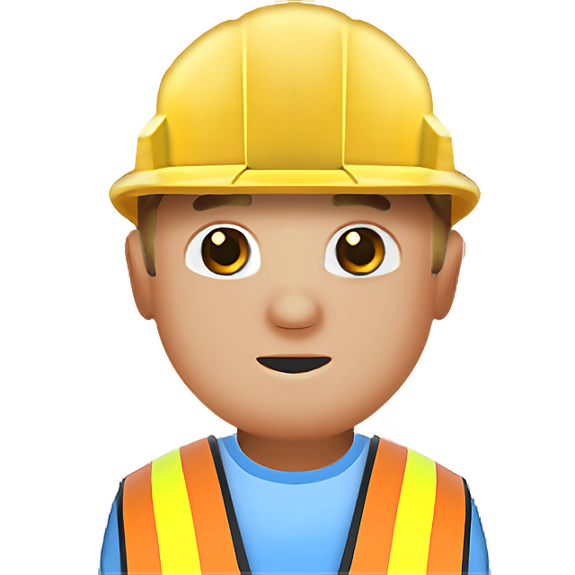 Man Construction Worker: Medium-Light Skin Tone