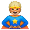 Superhero: Medium-Light Skin Tone Emoji 🦸🏼 image - Samsung style