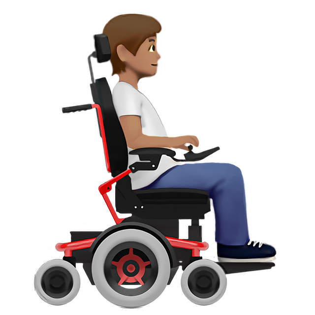 Person In Motorized Wheelchair Facing Right: Medium Skin Tone