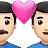 Couple With Heart: Man, Man, Light Skin Tone