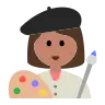 Woman Artist: Medium Skin Tone Emoji 👩🏽‍🎨 image - Tossface style