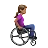 Woman In Manual Wheelchair Facing Right: Medium Skin Tone