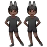 People With Bunny Ears: Dark Skin Tone Emoji 👯🏿 image - Samsung style