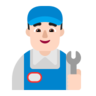 Man Mechanic: Light Skin Tone Emoji 👨🏻‍🔧 image - Microsoft Classic 2D style