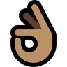 Ok Hand: Medium Skin Tone Emoji 👌🏽 image - Microsoft Windows 10 Segoe UI Emoji style