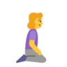 Woman Kneeling Facing Right Emoji 🧎‍♀️‍➡️ image - Microsoft Classic 2D style