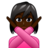 Woman Gesturing No: Dark Skin Tone