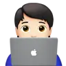 Technologist: Light Skin Tone Emoji 🧑🏻‍💻 image - Apple style