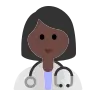 Woman Health Worker: Dark Skin Tone Emoji 👩🏿‍⚕️ image - Tossface style
