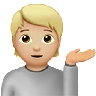 Person Tipping Hand: Medium-Light Skin Tone Emoji 💁🏼 image - Apple style