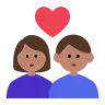 Couple With Heart: Woman, Man, Medium Skin Tone Emoji 👩🏽‍❤️‍👨🏽 image - Tossface style