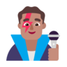 Man Singer: Medium Skin Tone Emoji 👨🏽‍🎤 image - Microsoft Classic 2D style