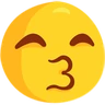 Gülen gözlerle yüz öpüşme Emoji 😙 image - Facebook Messenger (2016) style