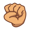 Raised Fist: Medium Skin Tone Emoji ✊🏽 image - Emojidex style