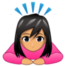 Woman Bowing: Medium Skin Tone Emoji 🙇🏽‍♀️ image - Emojidex style