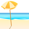 Plage avec parasol Emoji 🏖 image - Emojidex style