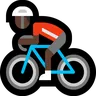 Person Biking: Dark Skin Tone Emoji 🚴🏿 image - Microsoft Windows 10 Segoe UI Emoji style