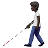 Person With White Cane: Dark Skin Tone