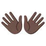 Open Hands: Dark Skin Tone Emoji 👐🏿 image - Google Noto Color style
