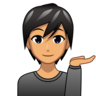 Person Tipping Hand: Medium Skin Tone Emoji 💁🏽 image - Emojidex style