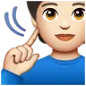 Deaf Person: Light Skin Tone Emoji 🧏🏻 image - WhatsApp style