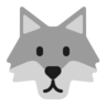ウルフフェイス Emoji 🐺 image - Microsoft Classic 2D style