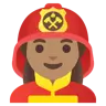 Woman Firefighter: Medium Skin Tone Emoji 👩🏽‍🚒 image - Google Noto Color style
